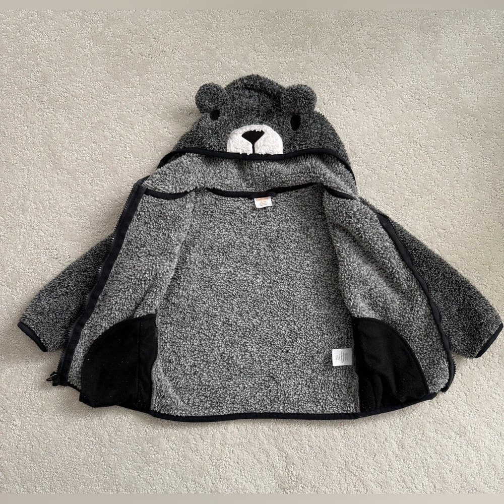 Gymboree Gray Bear zip up Hoodie for Kids, 18-24 months - Picture 5 of 8